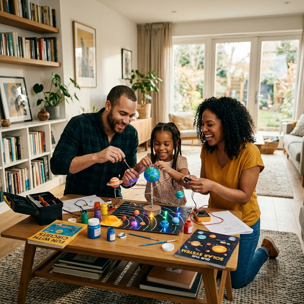Happy Indian family planning their future