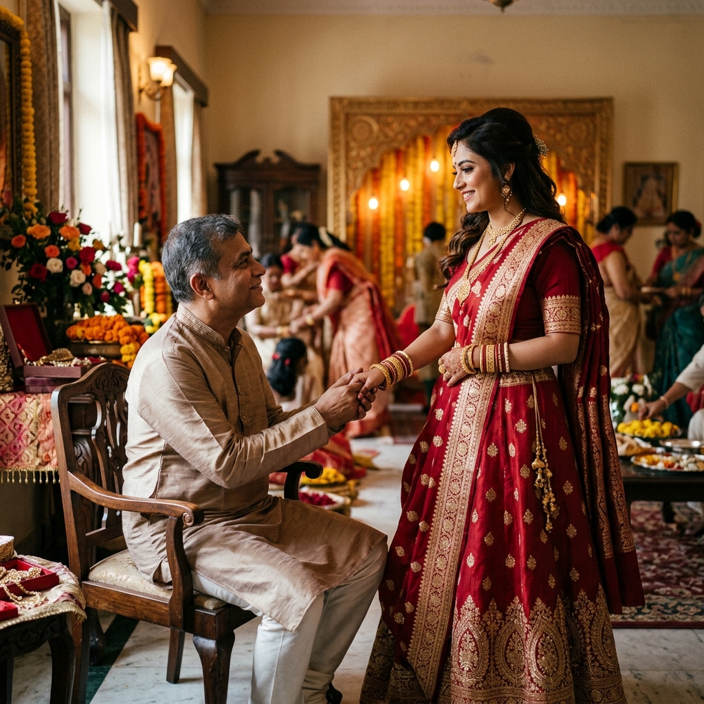 Happy Indian family planning their future